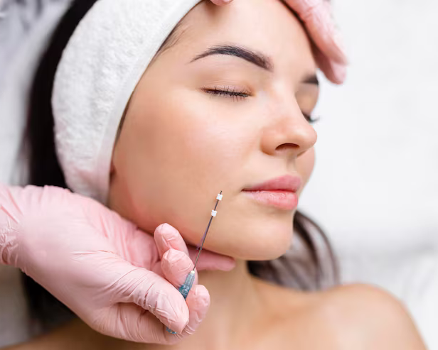 Thread lift treatment in San Diego being performed.
