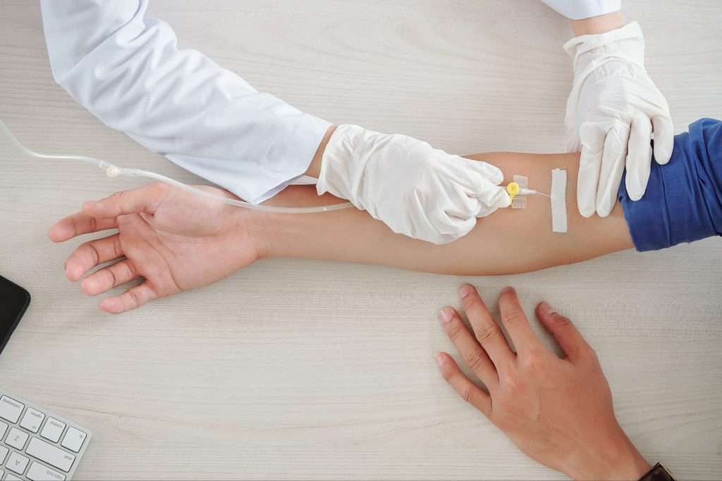 IV hydration therapy patient treatment