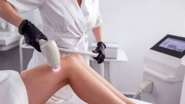 Woman receiving physician supervised laser hair removal treatment at Allurant Medical Spa in San Diego