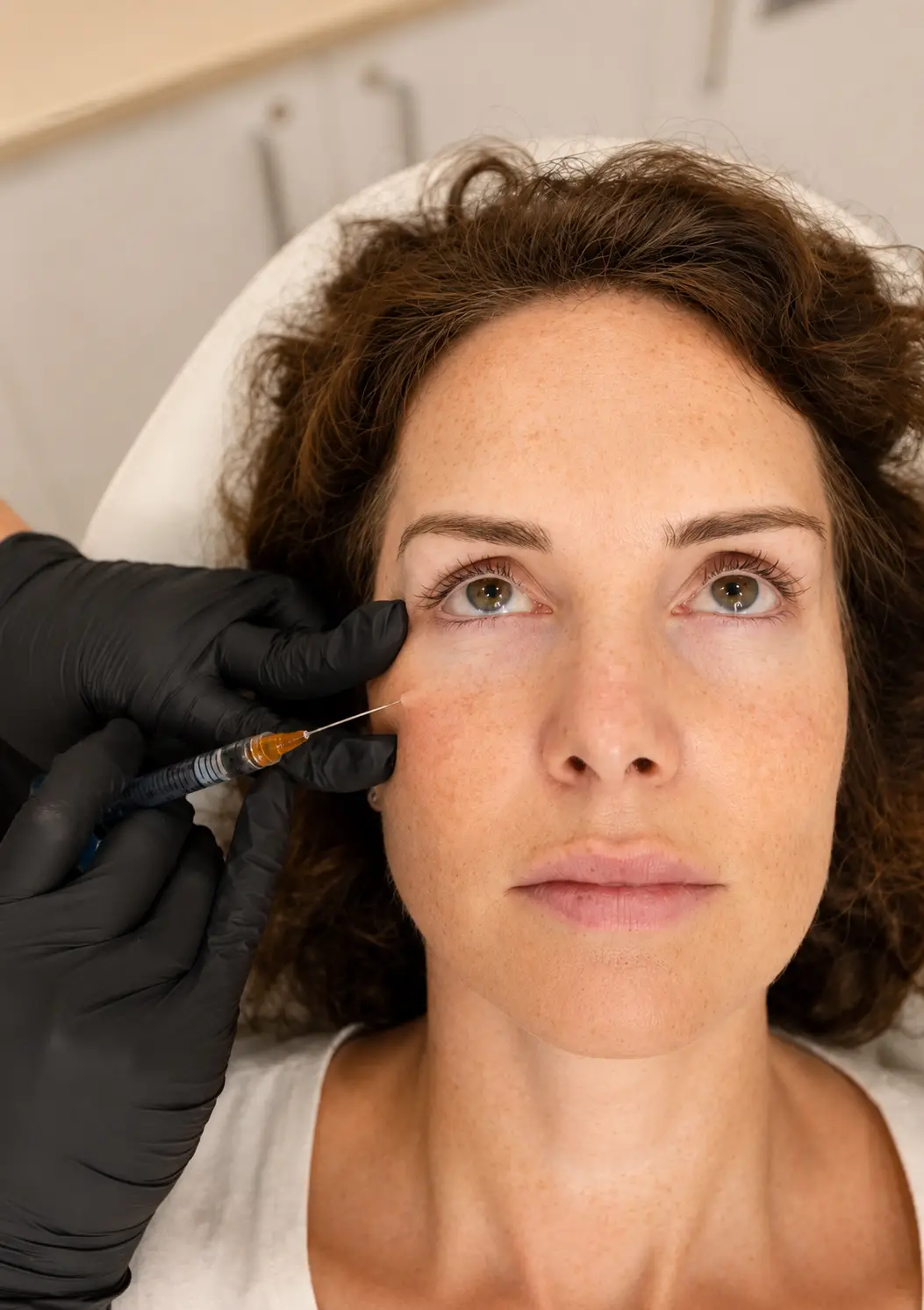 Experienced provider performing PRF Under Eyes treatment to brighten dark circles, improve skin quality, and stimulate natural collagen production.