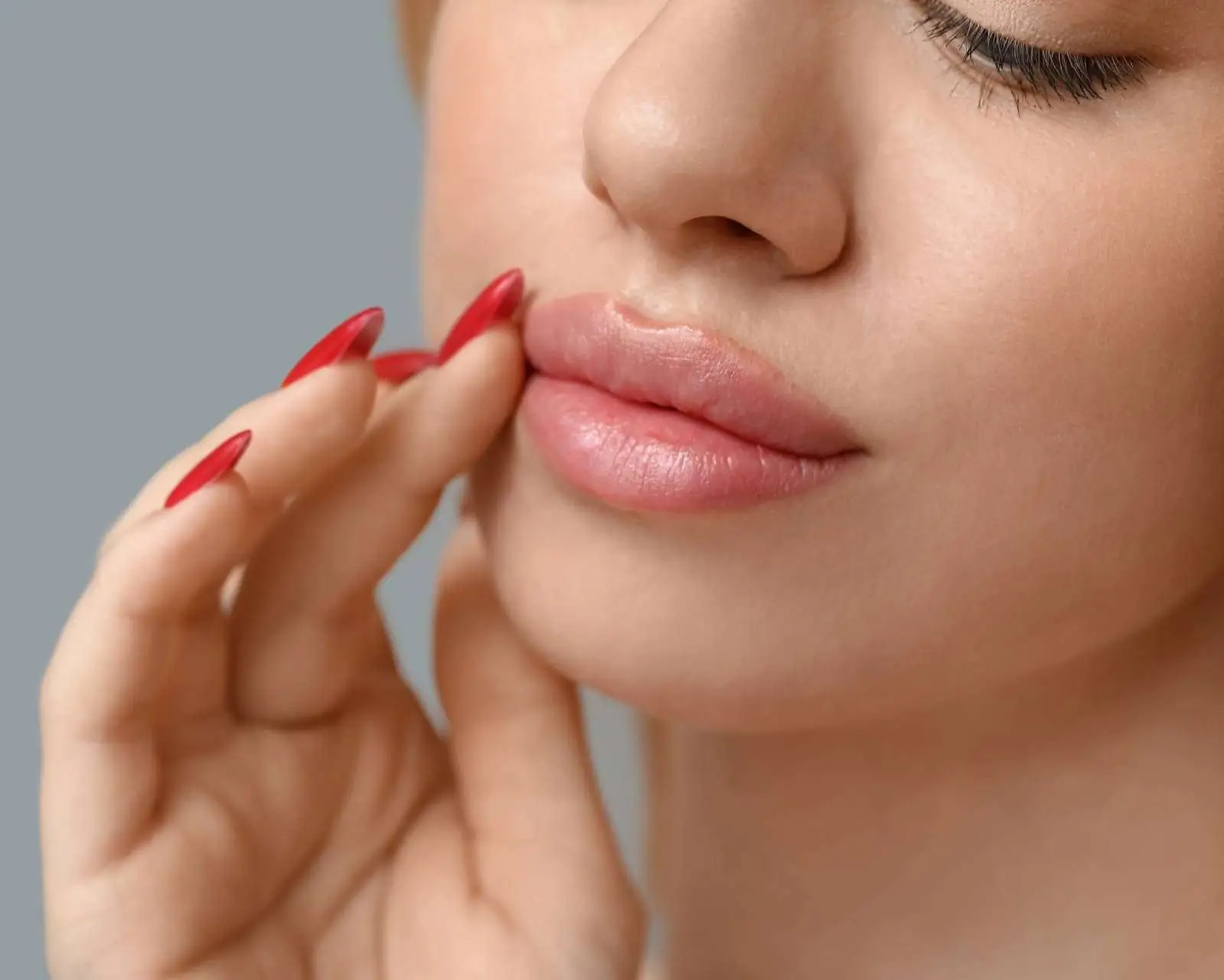 Close-up of a patient receiving a Botox Lip Flip to enhance the upper lip without dermal filler.